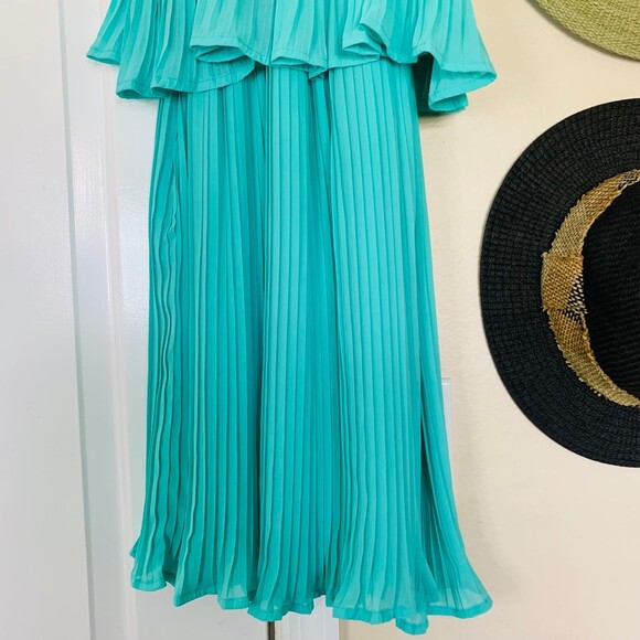 Lulus As You Swish Pleated Mint Green/Teal Dress | Size: Medium - Picture 10 of 11